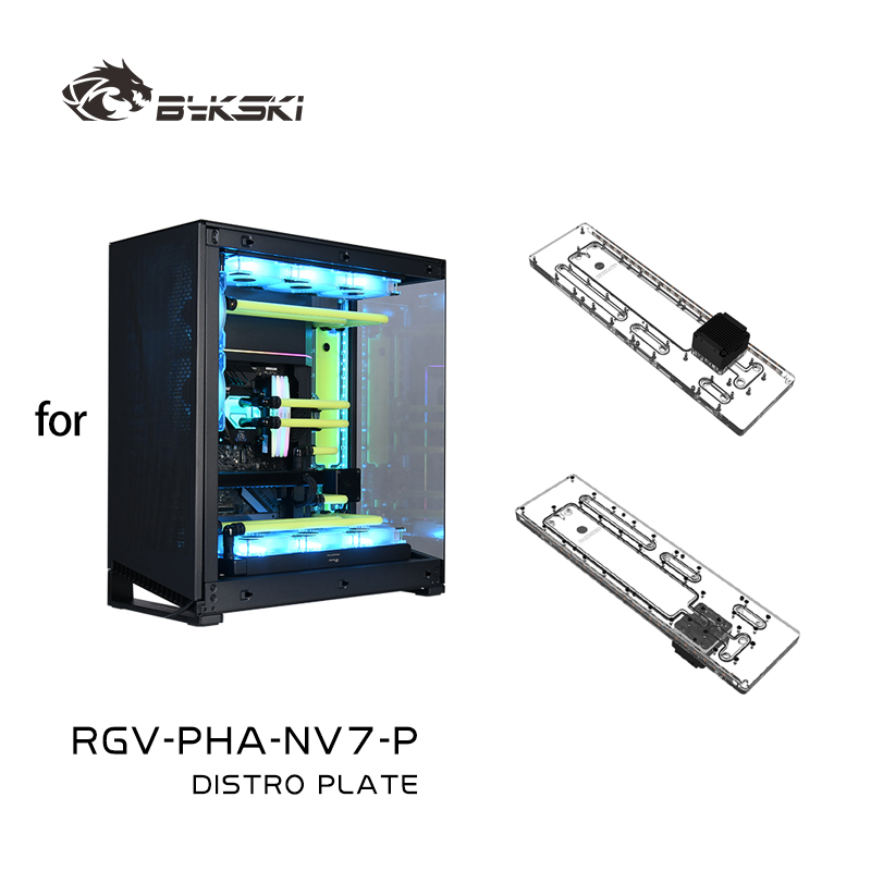 Distro Plate Ddc Pump Combo - Bykski RGV-PHA-NV7-P แผ่นอะคริลิกสำหรับติดตั้ง/แผ่นรองสำหรับตู้พัดลมระบายอากาศ PHANTEKS NV7 /